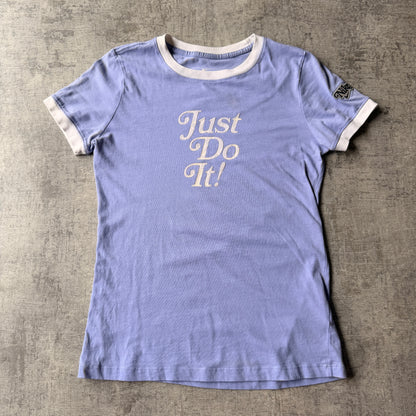 Nike Purple Ringer T-Shirt Size XS Womens Pastel Graphic Tee       -C36