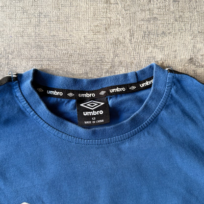 Umbro Womens Blue Baby Tee Size 12Y Fits S-M Womens            -D39