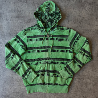 Billabong Y2K Green Graphic Zip Hoodie Size S Mens     -A8