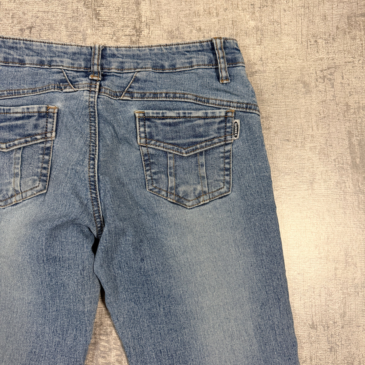 Wakee Womens Vintage Low Rise Flare Jeans Size 8 Blue Denim       -I13