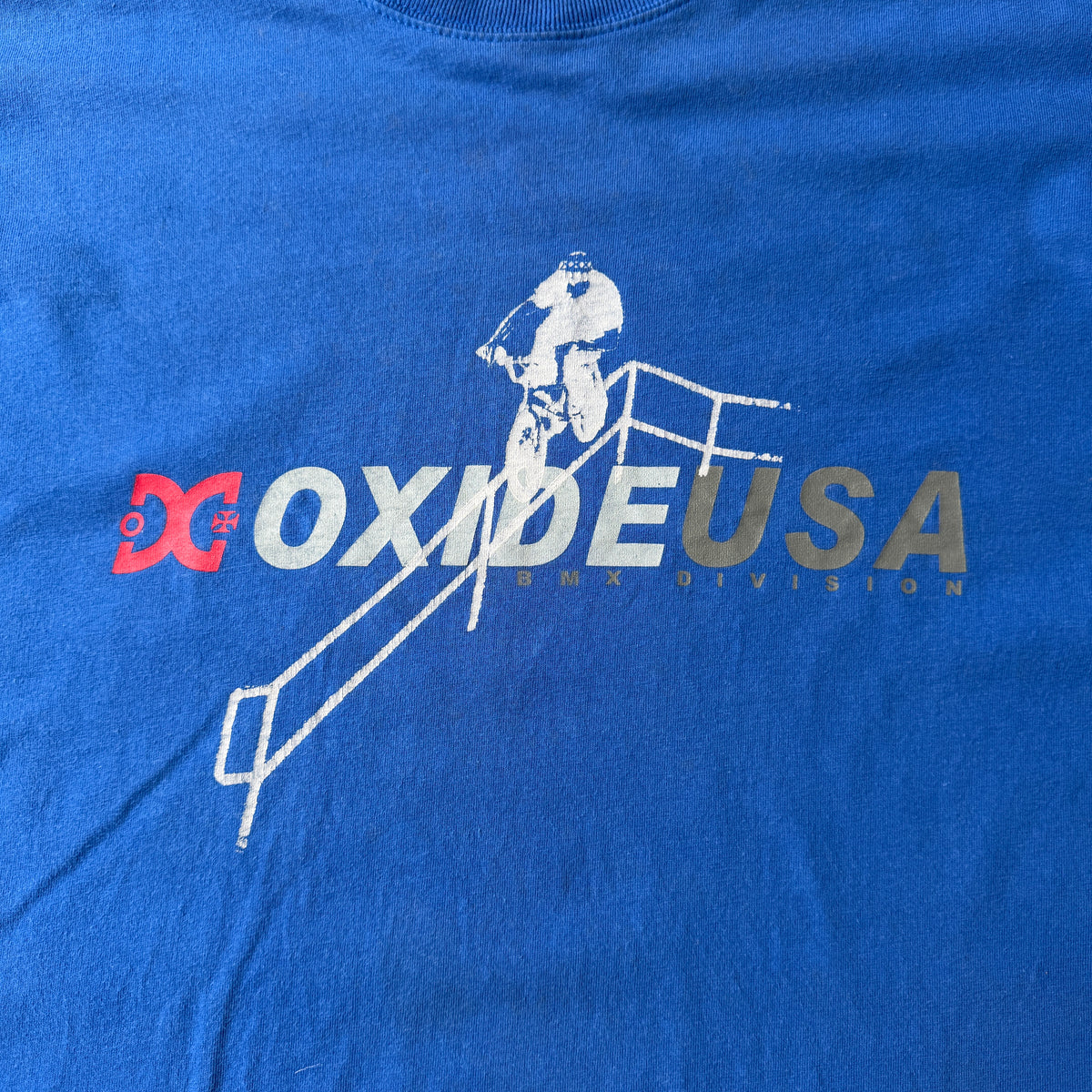 Oxide Y2K BMX Blue Graphic T-Shirt Size L Mens Vintage Tee            -C25