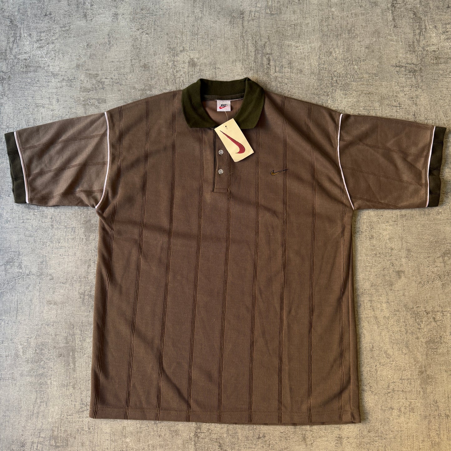 Nike Vintage Brown Polo Shirt Size L/XL Mens Deadstock Top                 -D65