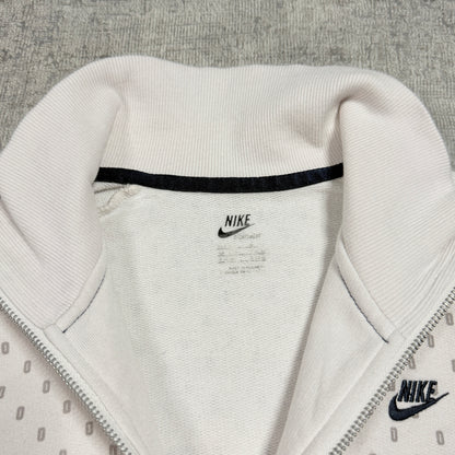Nike Y2K Track Jacket Size L Womens White Black Dotted                -D21