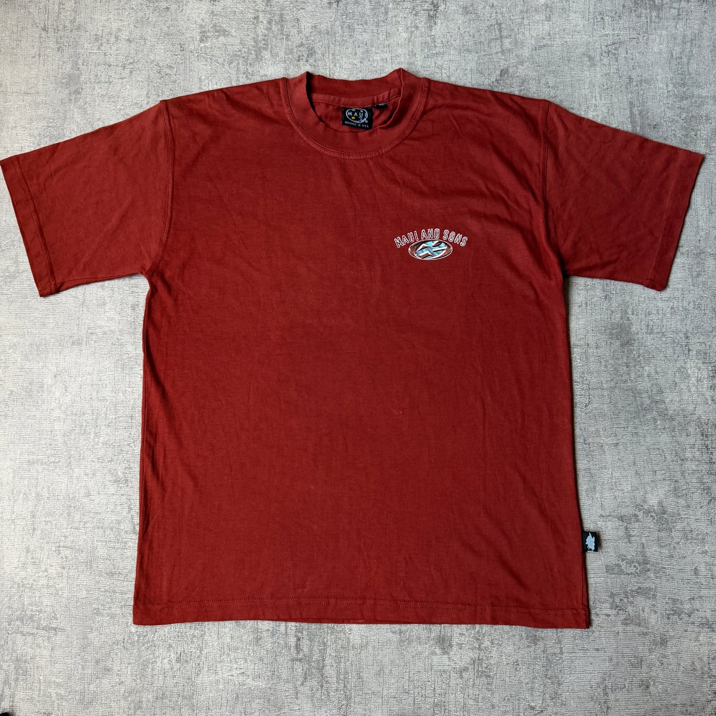 Maui & Sons Hawaiian Vision T Shirt Size M Mens Red Y2K Tee    -G39