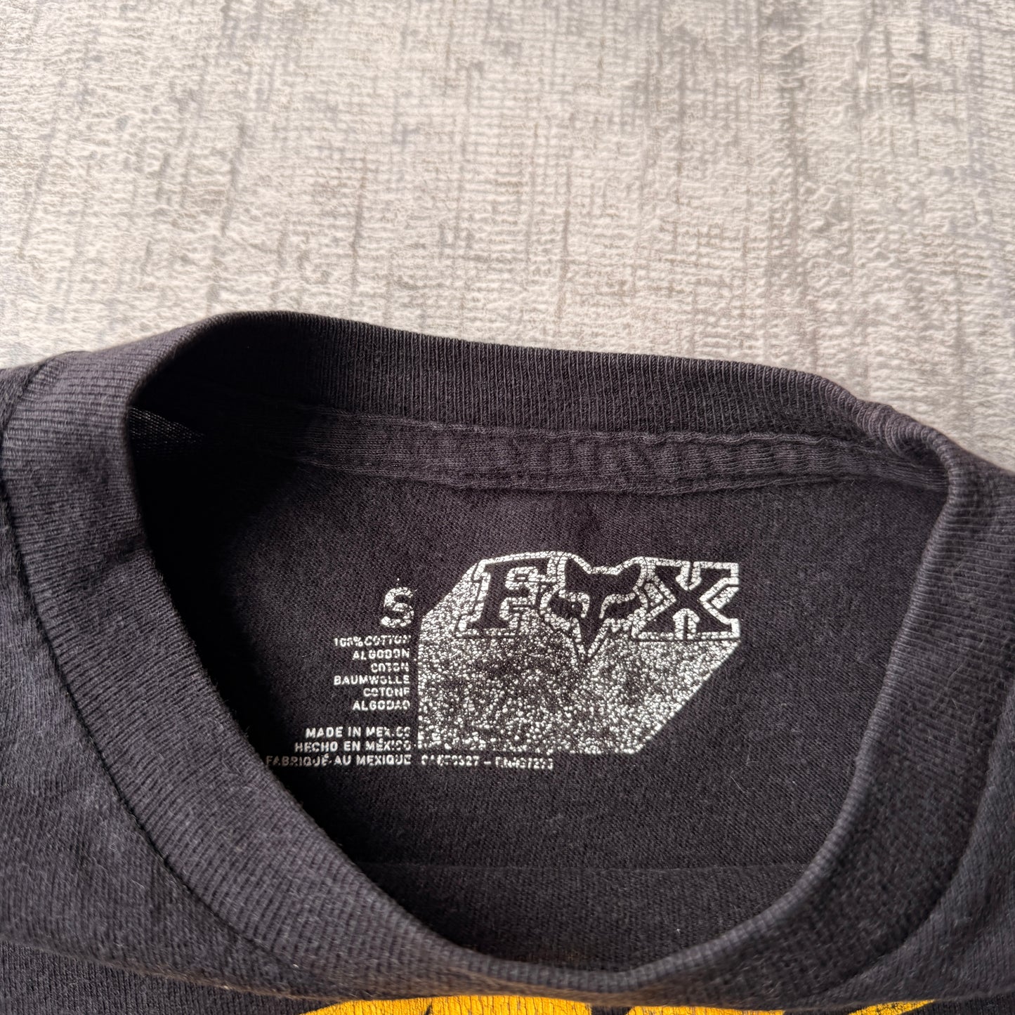 FOX Racing Y2K Graphic T-Shirt Size S Mens Black Yellow Tee                -B12