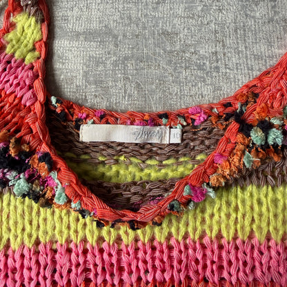 Stussy Y2K Crochet Knit Cami/ Tank Top Size 10 Womens Multicoloured Singlet         -A16