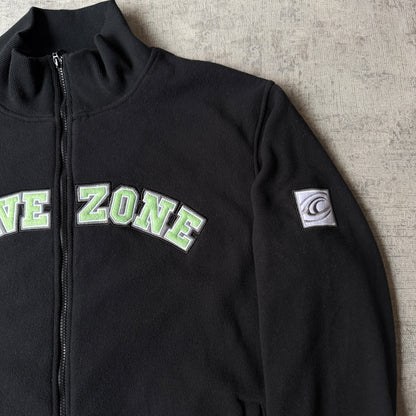 Wavezone Y2K Fleece Jacket Size XXL Mens Black Green Arch Logo           -H31