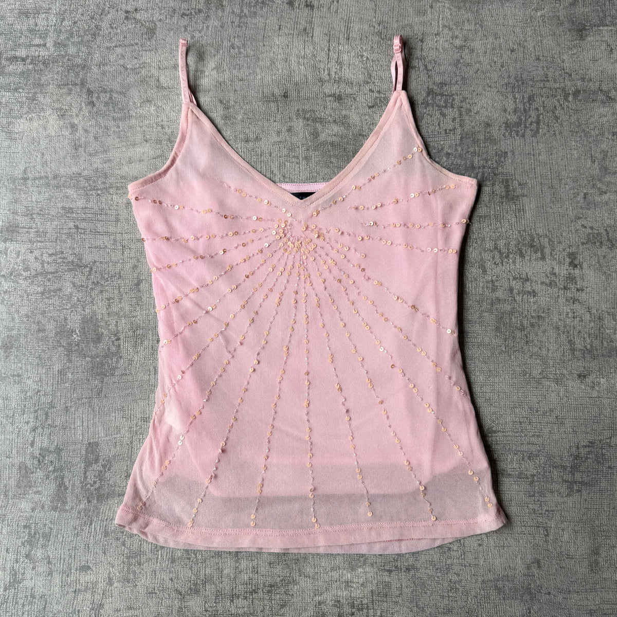Tightrope Y2K Pink Sequin Cami Top Size 8 Womens            -C48