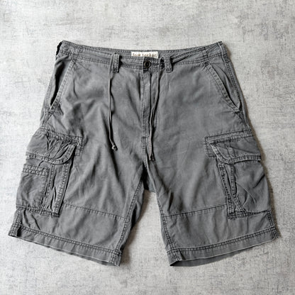 Footlocker Y2K Baggy Grey Cargo Shorts Size 36 Mens W' Drawstring               -D11
