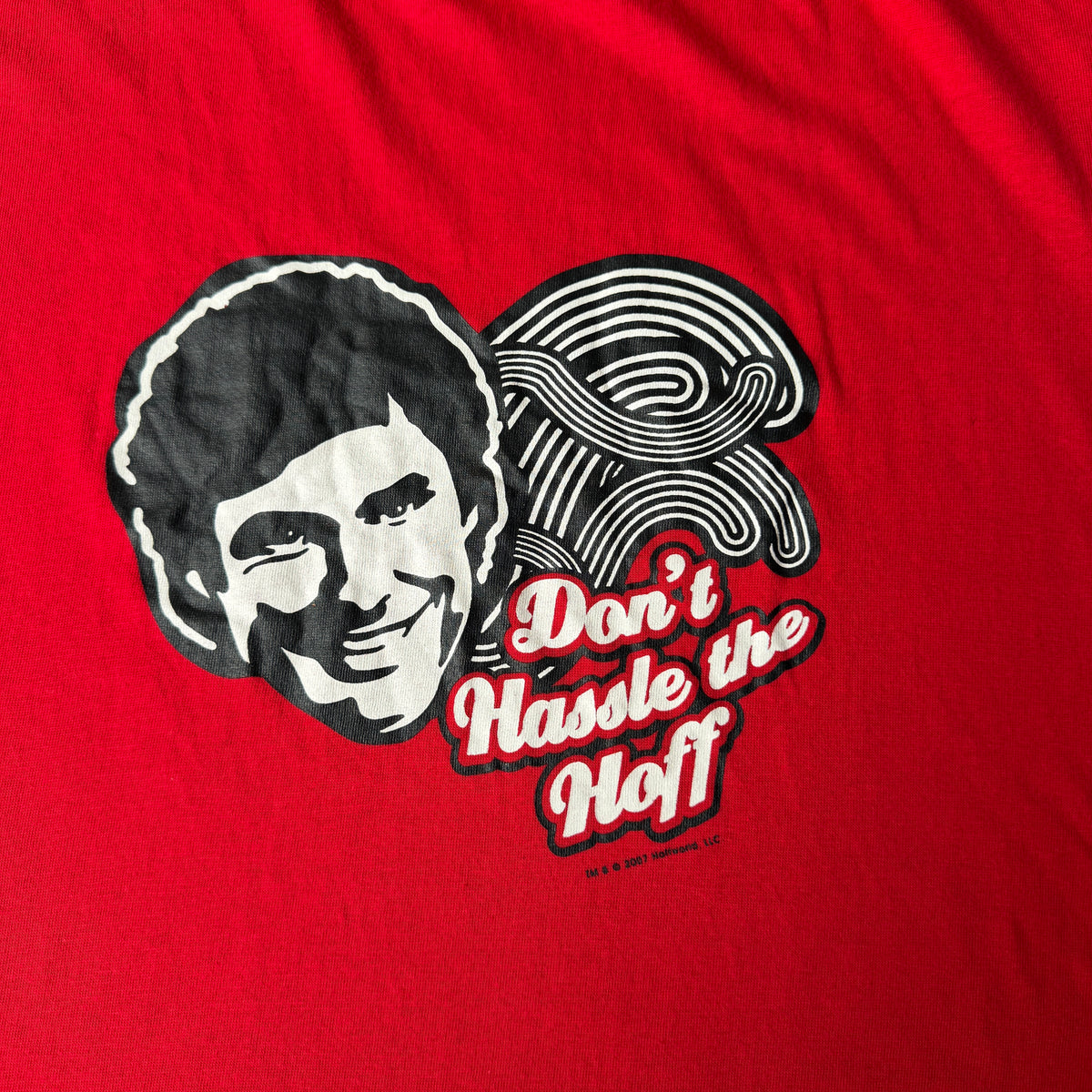 Don't Hassle The Hoff Y2K Graphic T Shirt Size L Mens 2007 Red Short Sleeve       -A20
