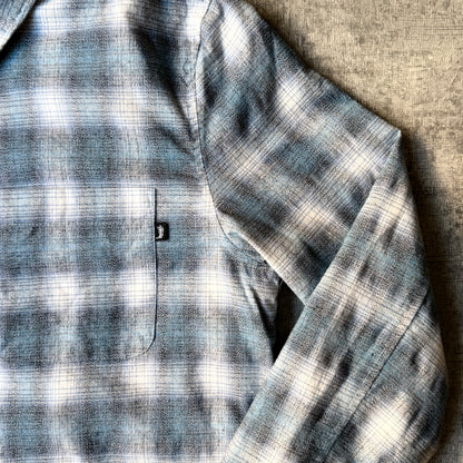 Stussy Plaid Zip Flannel Jacket Size S Mens Oversized Blue              -B49