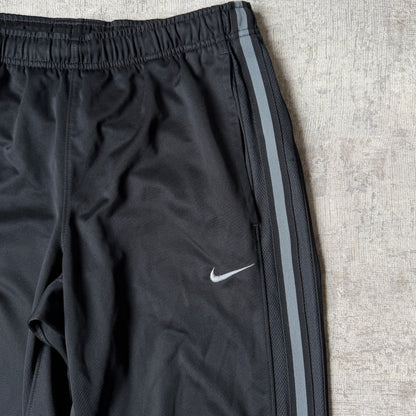 Nike Y2K Baggy Track Pants Size M Black/ Grey Pants Embroidered Logo                  -B38