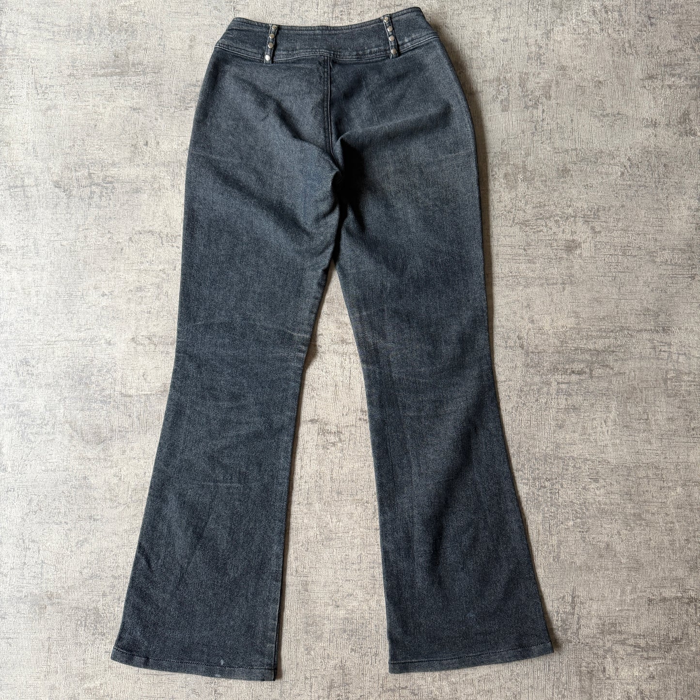 JUNK Womens Y2K Flare Jeans Size 8 Dark Blue Denim                 -F9