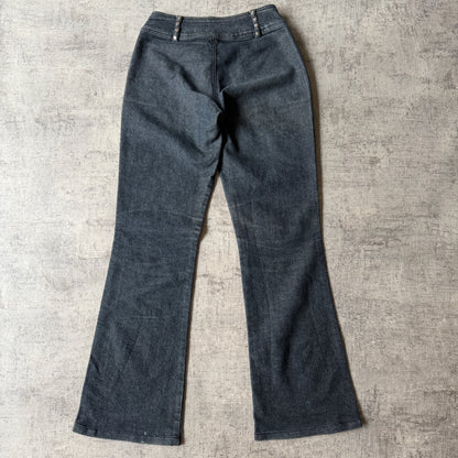 JUNK Womens Y2K Flare Jeans Size 8 Dark Blue Denim                 -F9