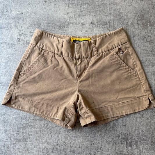 Y2K Womens Cargo Mini Shorts Size S Tan Pants "Teenie Weenie"         -A45