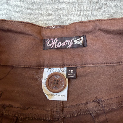 Roxy Womens Y2K Brown Capris Size 10 Slim Fit Low Rise               -E12