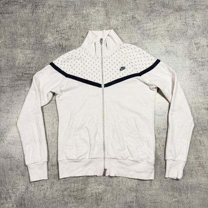 Nike Y2K Track Jacket Size L Womens White Black Dotted                -D21