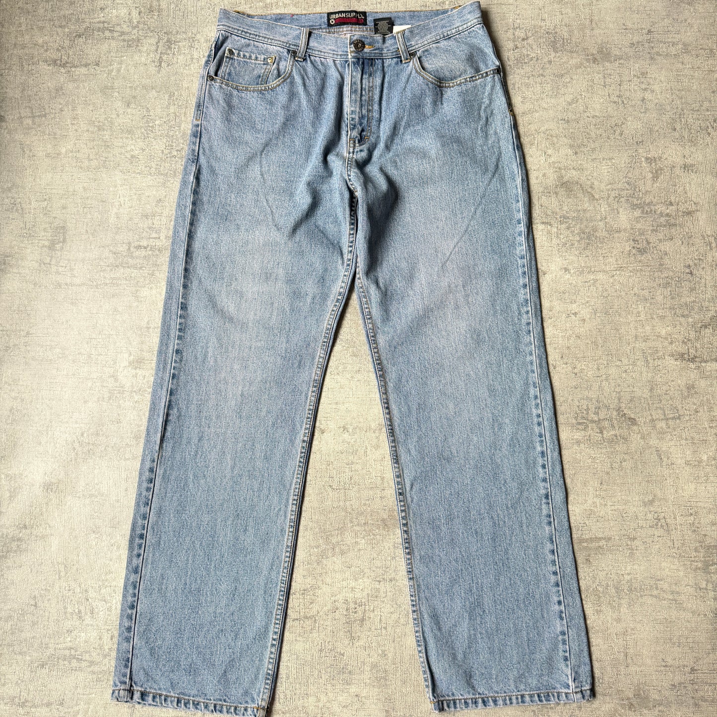 Urban Supply Y2K Mens Light Blue Jeans Size 34 Straight Leg            -G2