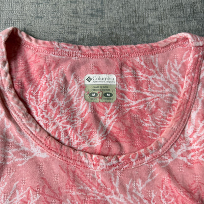Columbia Womens Pink Coral Pattern Tank Top Size M Y2K Singlet            -F61