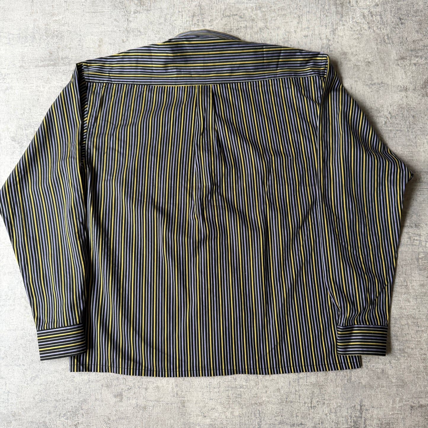 Polo Ralph Lauren Cropped Button Up Fits Size L-XL Mens Yellow Purple Pinstripe                 -F13
