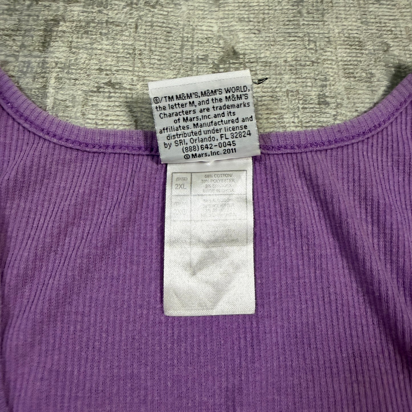Vintage M&M Womens Purple Graphic Singlet Size 2XL Womens Tank Top            -I48