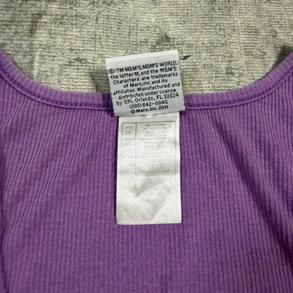 Vintage M&M Womens Purple Graphic Singlet Size 2XL Womens Tank Top            -I48