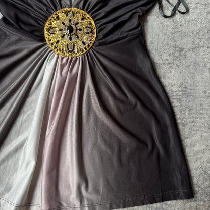 Miss Cherry Y2K Tank Top Size S Womens Black Grey NWT's              -C40