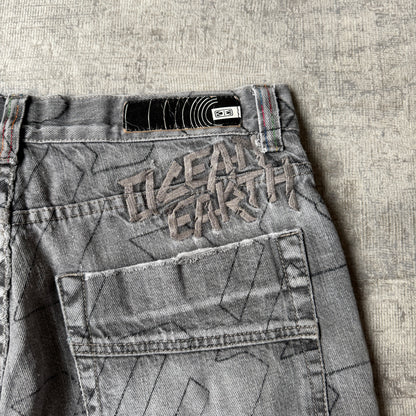 Ocean & Earth Y2K Baggy Black Washed Jorts Size 33 Mens        -G11