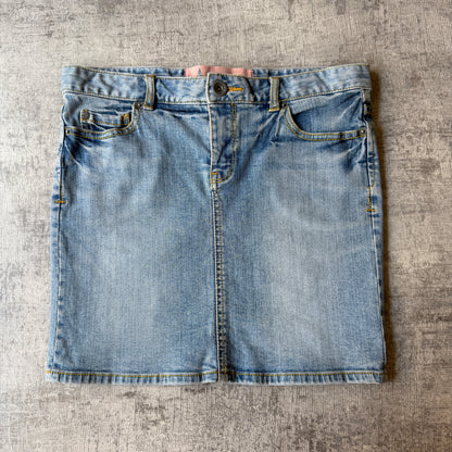 Converse Y2K Womens Denim Skirt Size 28 Low Rise Light Blue          -C58