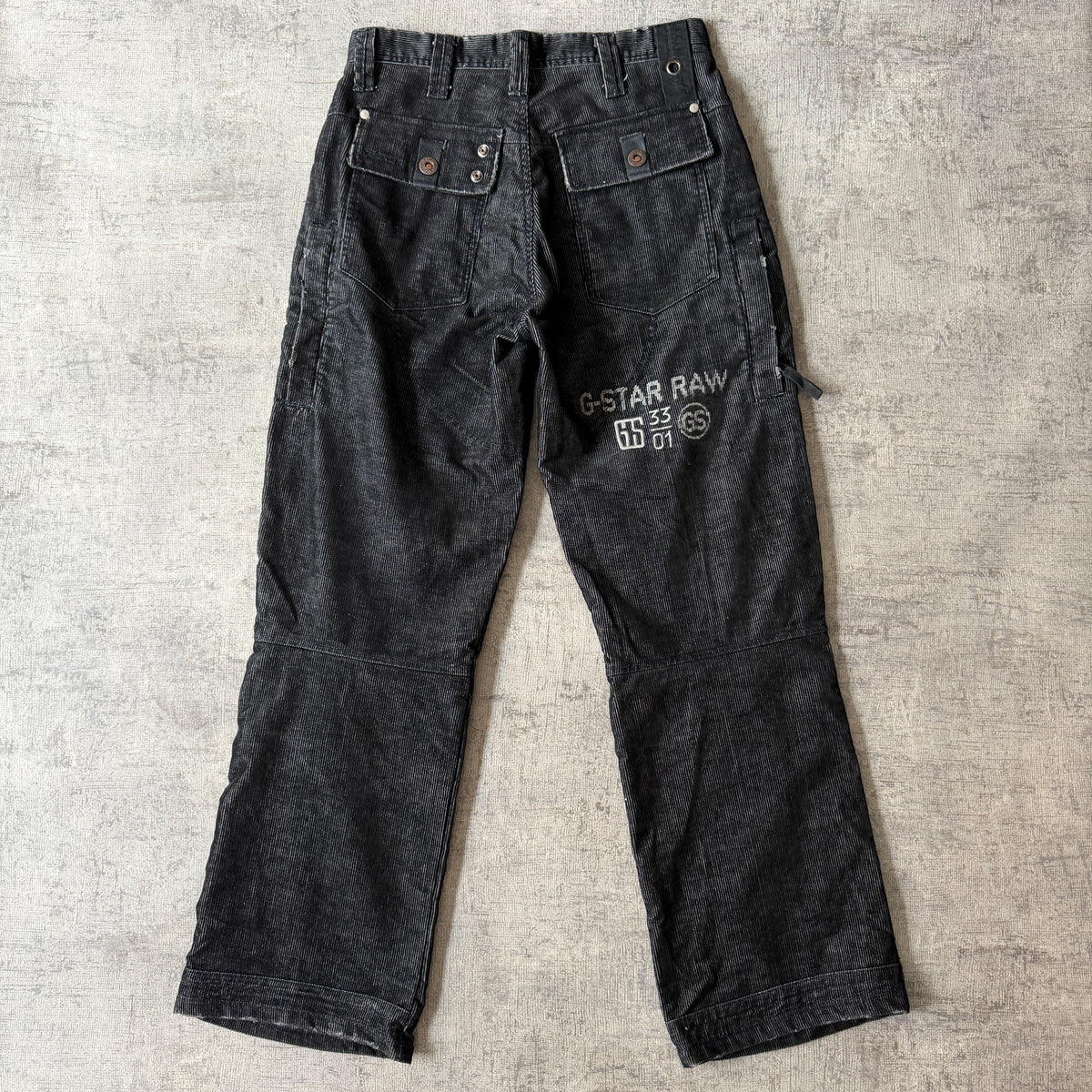 G-Star Raw Black Y2K Corduroy Cargo Pants Size 30          -C57