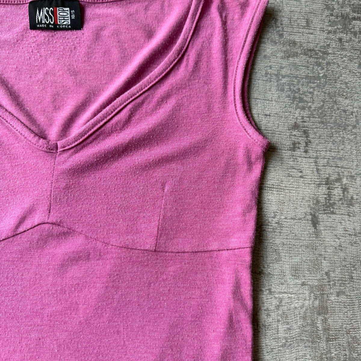 Miss Shop Pink Womens Tank Top Size 10/S V-Neck Singlet        -B26