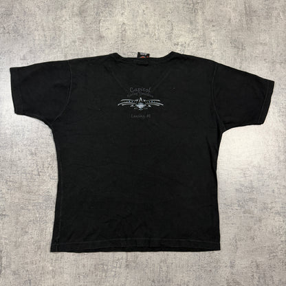 Harley Davidson Womens Y2K Black Heart Top Size 2XL V-Neck Tee       -I39