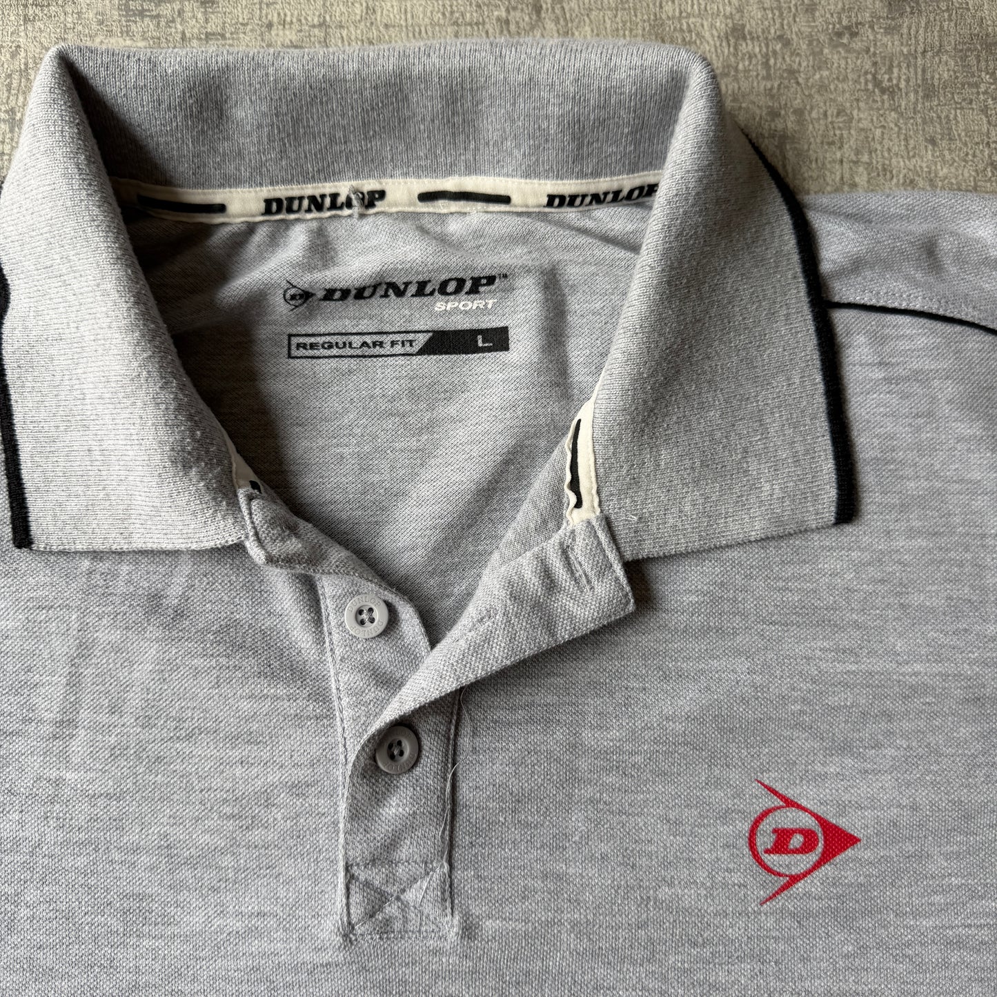 Dunlop Sport Mens Y2K Polo Shirt Size L Mens Grey              -B64