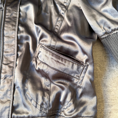 Hot Options Y2K Womens Grey Short Sleeve Zip Top Size 12          -D46