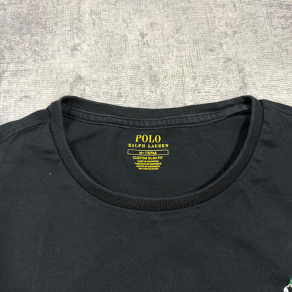 Polo Ralph Lauren Big Pony Black T-Shirt Size M Mens #3 Coloured Pony Top                           -I63