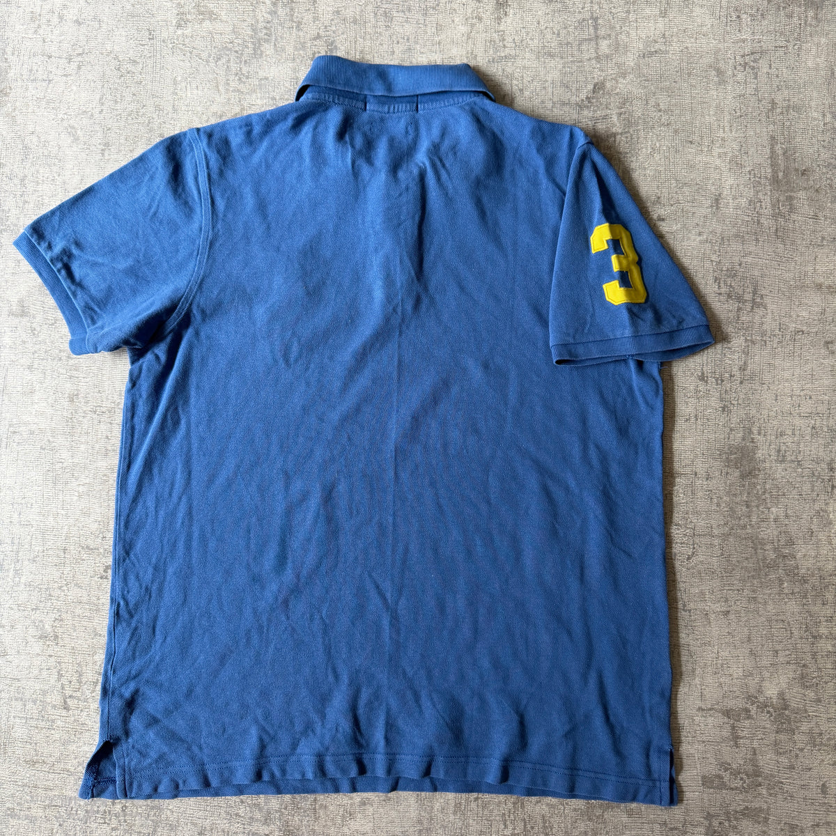 Polo Ralph Lauren Womens Y2K Blue/ Yellow Polo Shirt Size L Big Pony          -D50