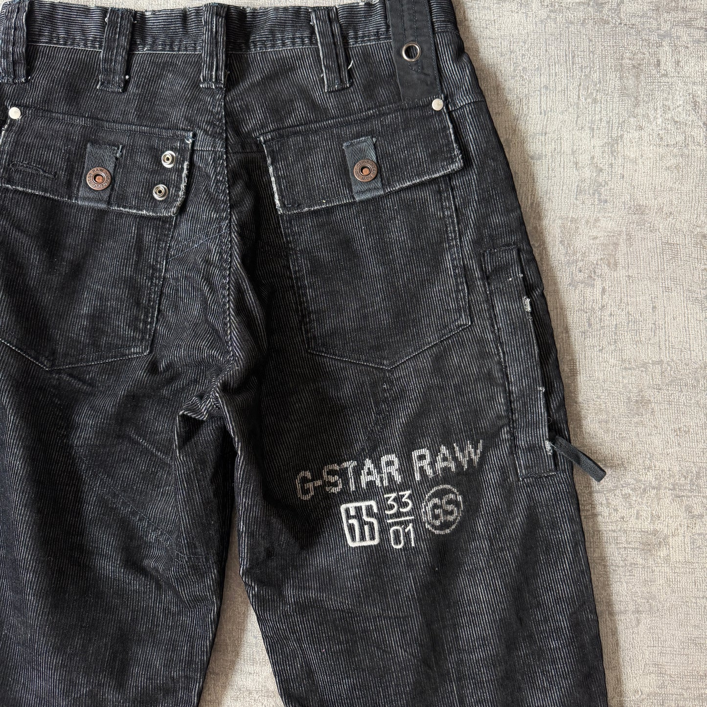 G-Star Raw Black Y2K Corduroy Cargo Pants Size 30          -C57