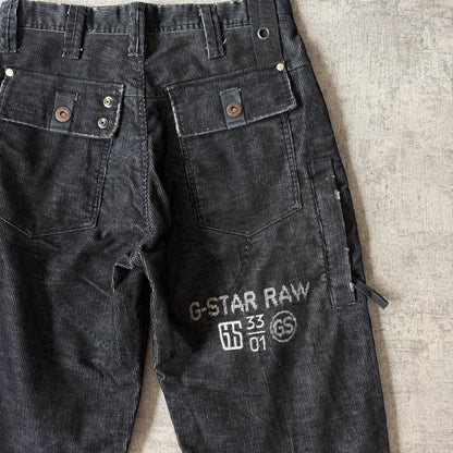 G-Star Raw Black Y2K Corduroy Cargo Pants Size 30          -C57