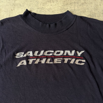 Saucony Athletic Navy Sweater Fits Size L Mens Lightweight Y2K                   -F28