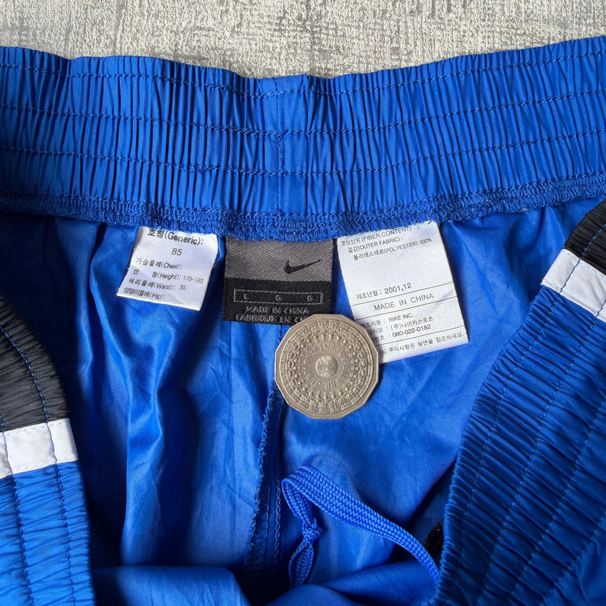 Nike Y2K Baggy Blue Track Pants Size L Mens Elastic Waist               -A52