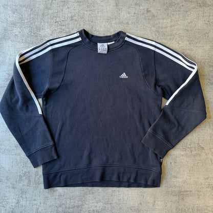 Adidas Y2K Womens Jumper Size M Navy White Embroidered Sweater          -A40