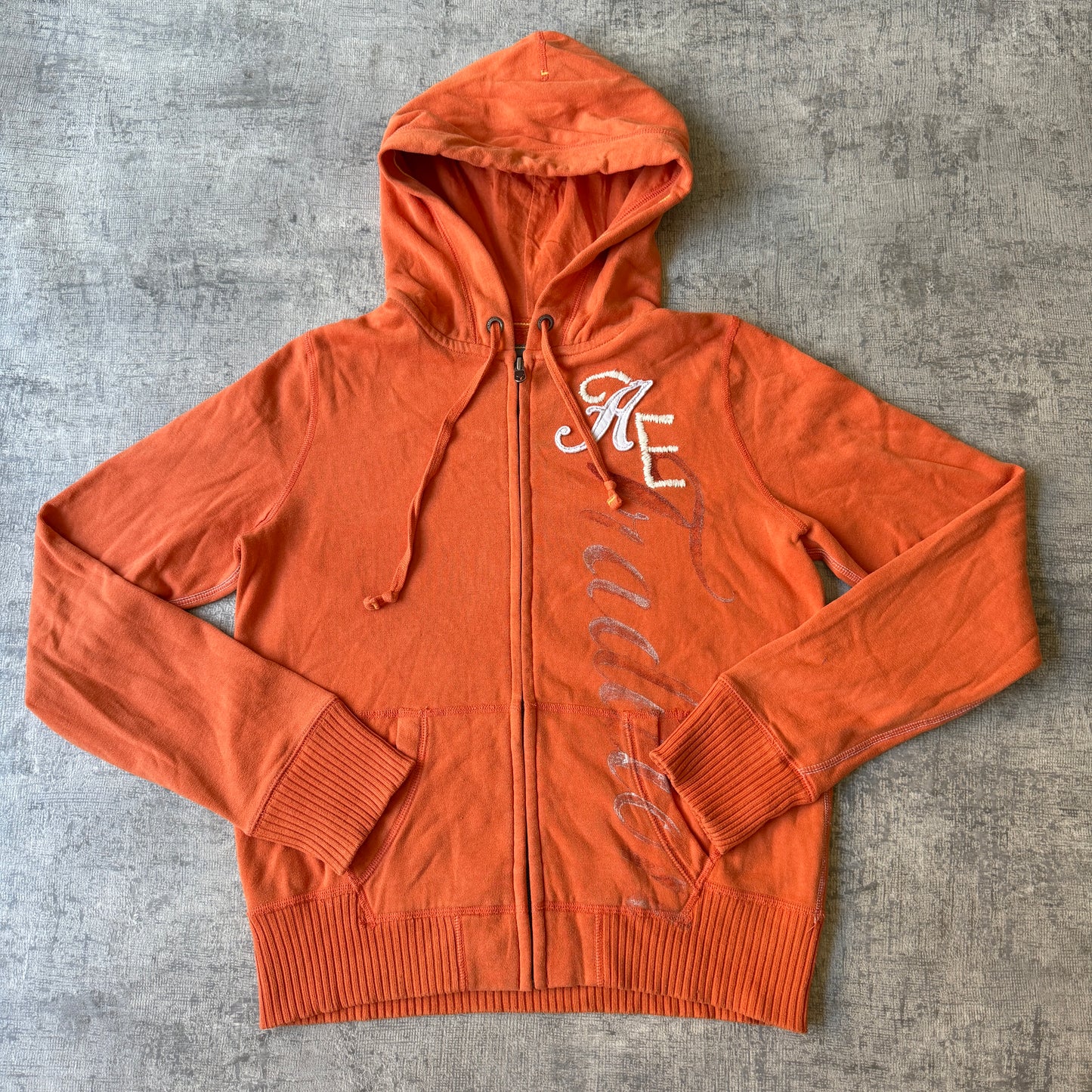 American Eagle Y2K Zip HoodieSize M Mens Orange Jumper    -A10