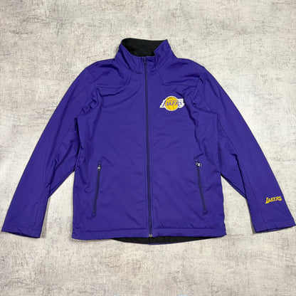 LA Lakers NBA Zip Jacket Fits Size L Mens Purple Fleece Lined                 -D23
