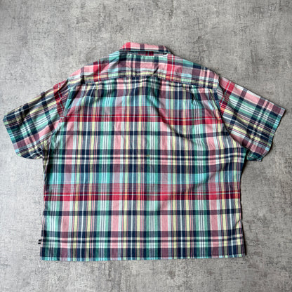 Nautica Y2K Plaid Cropped Button Up Shirt Size L Mens Boxy Fit                -G13