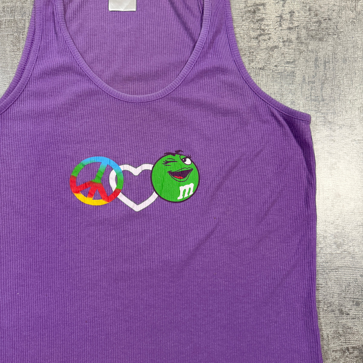 Vintage M&M Womens Purple Graphic Singlet Size 2XL Womens Tank Top            -I48