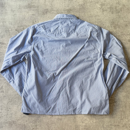 Tommy Hilfiger Cropped Longsleeve Button Up Size M Blue Plaid            -A63