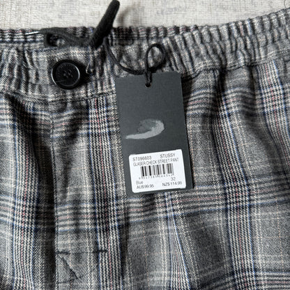 Stussy Grey Check Street Long Pants Size 32 Mens Y2K NWT'S               -E5