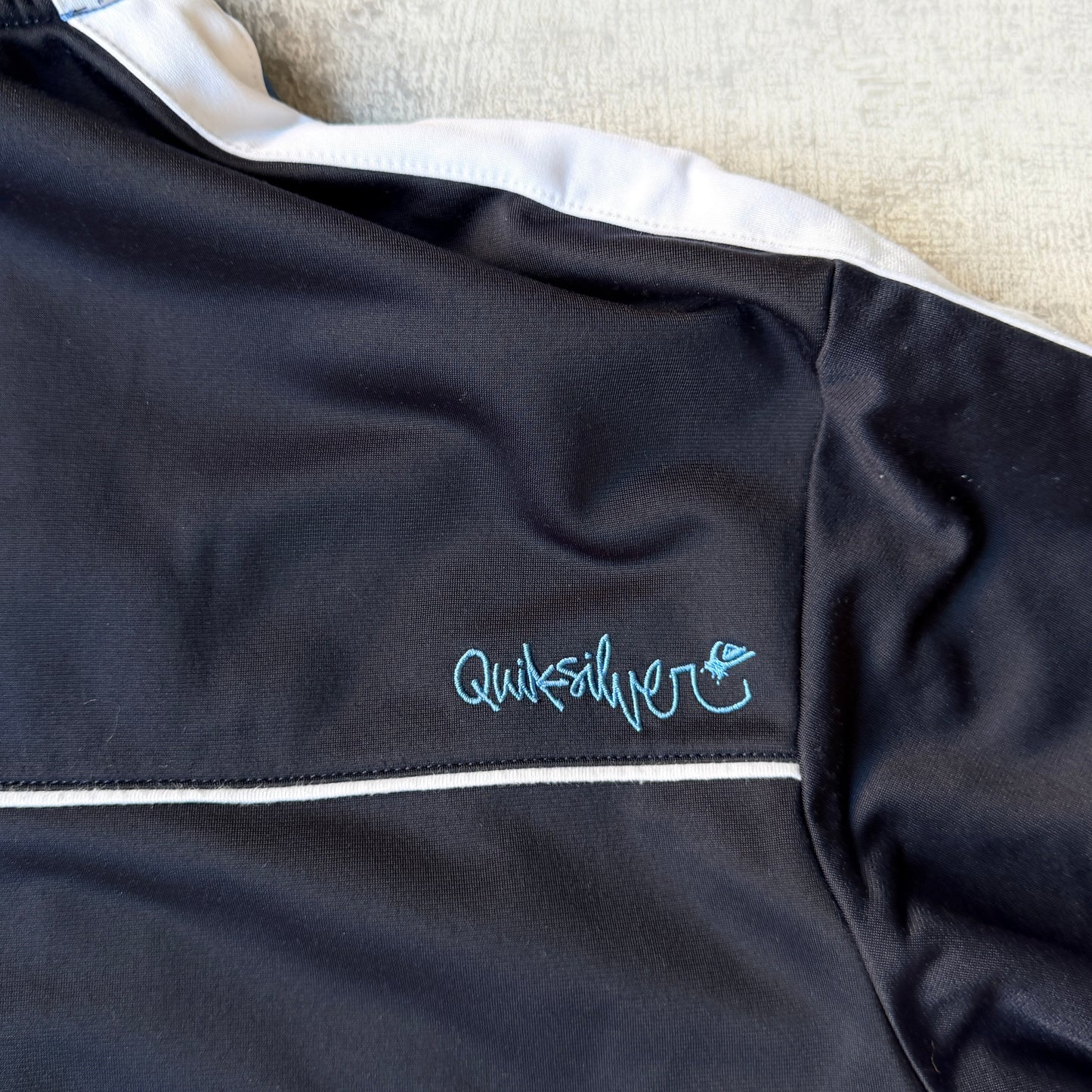 Quiksilver Y2K Track Jacket Script Graphic Size M Mens Black              -B50