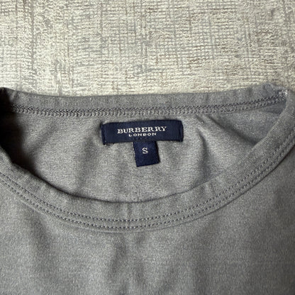 Burberry London Womens Y2K Tight Fit Long Sleeve Top Size S Womens Glitter Graphic      -G68
