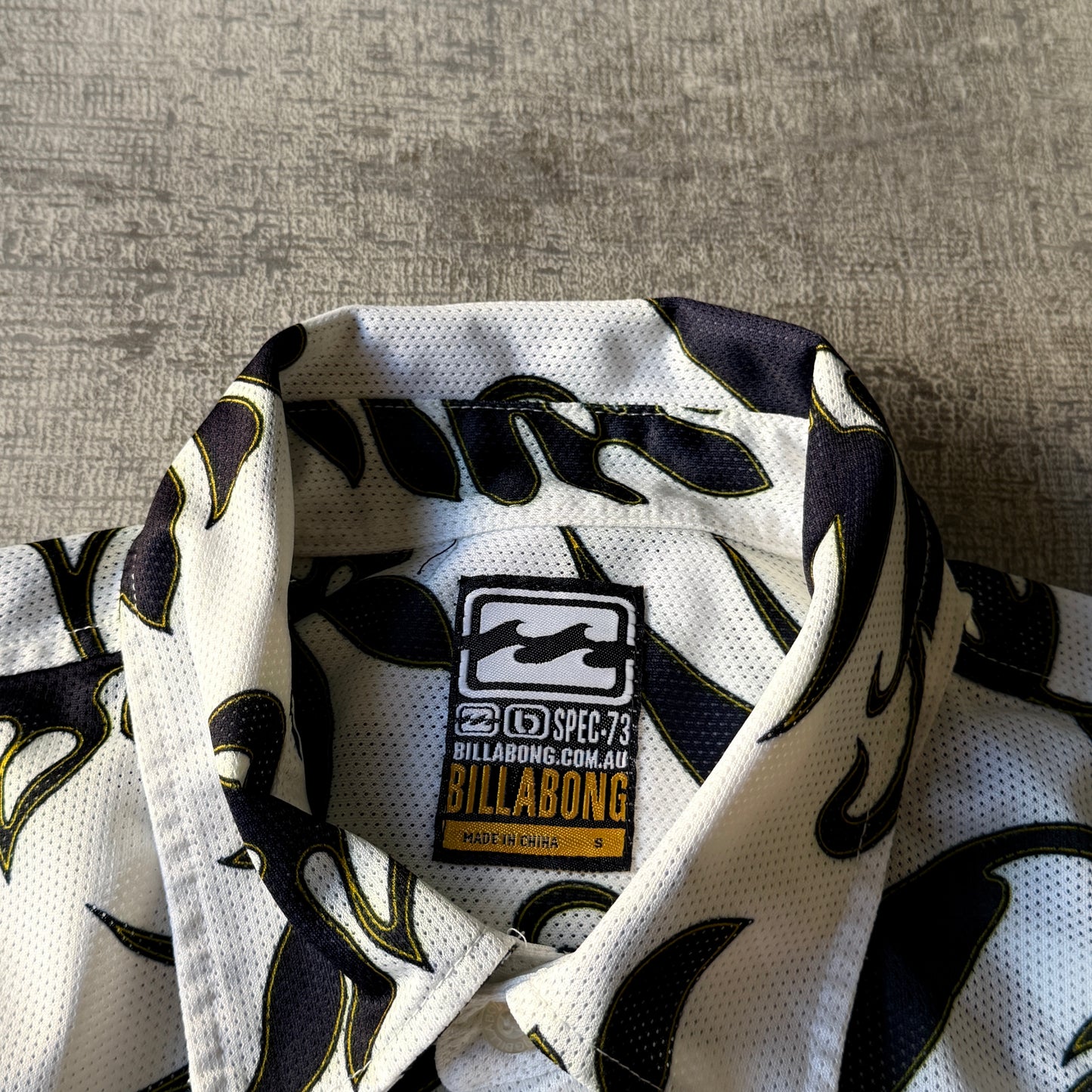 Billabong Spec-73 Y2K Button Up Size S Mens White Floral          -C55